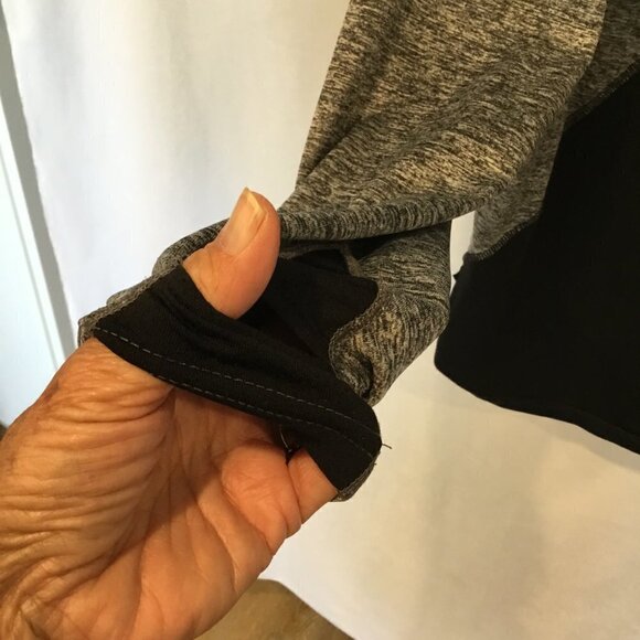 Green Layer "Giant Race" Quarter Zip Pullover Running Sweatshirt Sz Small Gray - Picture 8 of 9